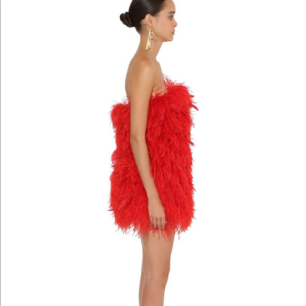 Attico Ostrich Feather Dress - Picture 4 of 4